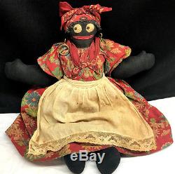 Antique c. 1920s African-American Black Americana Folk Art Rag Doll New Orleans