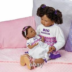 Ashton-Drake A Sister's Love African-American Child And Baby Poseable Doll Set