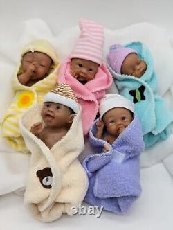 Ashton Drake Sherry Rawn Bundle Babies Mini Lifelike 5 African American Dolls