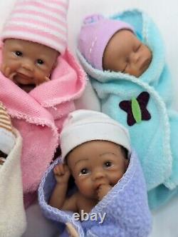 Ashton Drake Sherry Rawn Bundle Babies Mini Lifelike 5 African American Dolls