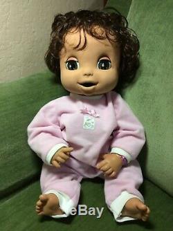 BABY ALIVE Brunette Soft Face Doll ENGLISH/SPANISH SPEAKING, With Accessories