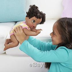 BABY ALIVE Go Bye Bye African American Brunette Doll Talking Crawling NEW
