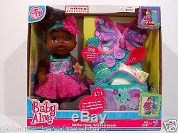 BABY ALIVE Hasbro AFRICAN AMERICAN DOLL 2in1 TWINKLE FAIRY BABY BOTTLE DIAPERbag