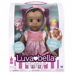 BABY DOLL LUVABELLA AFRICAN AMERICAN Girl Dark Brown Hair Spin Master Luva Bella