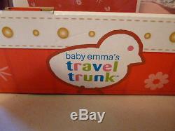 BABY EMMA'S TRAVELTRUNK & ACCESSORIES DOLL AFRICAN AMERICAN 2 OUTFITS, TOY NEW