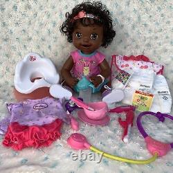 Baby Alive Learns to Potty 2007 African American Doll LOT