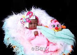 Baby Girl African American Handmade Doll Toy Reborn Berenguer 14 Vinyl Newborn