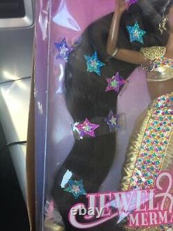 Barbie 1995 Mattel Jewel Hair Mermaid African American Doll No. 14587 Damage Box
