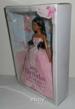 Barbie 2015 Birthday Wishes African American Doll Pink Label Collector Lace Gown