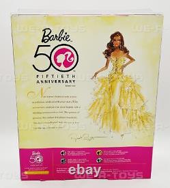 Barbie 50th Anniversary Doll African American Gold Dress Mattel 2008 #N5860 NEW