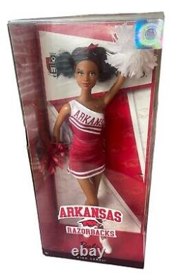 Barbie Cheerleader Arkansas University Razorbacks African American Doll NIB
