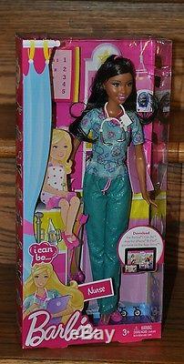 Barbie I Can Be Nurse African American AA Doll 2012 W3741 NEW