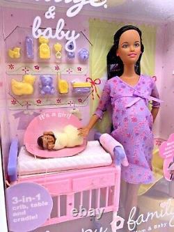 Barbie Pregnant Midge Doll Happy Family African American Baby Bump NEW RARE