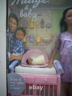 Barbie Pregnant Midge Doll Happy Family African American Black Baby Bump NEW NWT