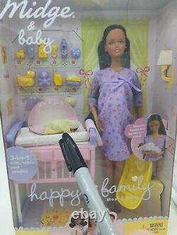 Barbie Pregnant Midge Doll VTG NEW Happy Family African American Baby Bump READ