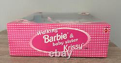 Barbie Walking Barbie and Baby Sister Krissy African American Doll 1999 NIB
