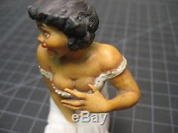 Bawdy Risque Bisque Naughty Porcelain Figure Woman Mixed Black African American