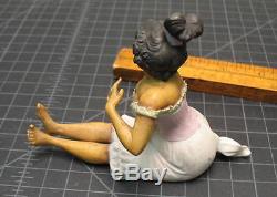 Bawdy Risque Bisque Naughty Porcelain Figure Woman Mixed Black African American