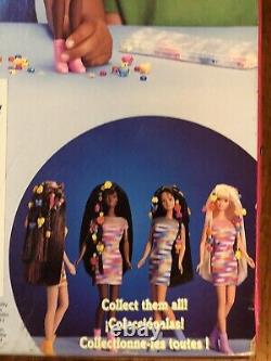Bead Blast Barbie African-American Black Doll super Long Hair 1997 Mattel NIB