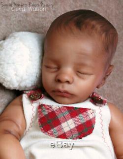 Beautiful Ethnic AA Biracial Reborn Doll Realborn Leif Asleep
