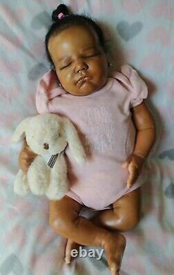 Beautiful Reborn Baby Doll Ethnic African American Girl Sleeping Read Listing