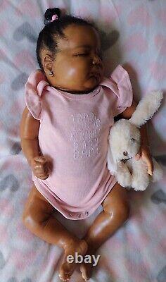 Beautiful Reborn Baby Doll Ethnic African American Girl Sleeping Read Listing