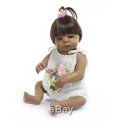 Biracial Baby Doll Reborn Baby Dolls Girl Full Body Silicone African American