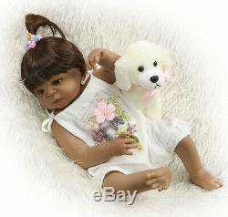 Biracial Baby Doll Reborn Baby Dolls Girl Full Body Silicone African American