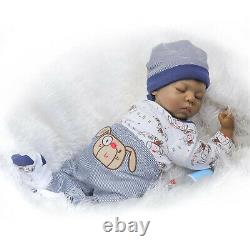 Biracial Baby Dolls 22inch Indian Boy Reborn Silicone Vinyl Baby Dolls Black Boy
