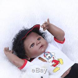 Biracial Reborn Baby Dolls Full Body Silicone Toddler African American Boy 23in