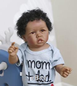 Biracial Reborn Dolls Boy Black 22 African American Dolls Full Silicone Toddler