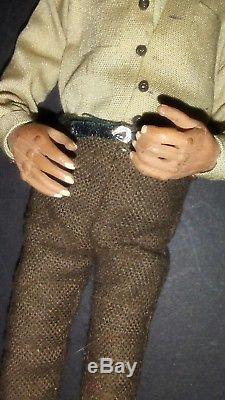 Black Man African American DOLL CHARACTER Dollhouse Miniatures Artist Handmade
