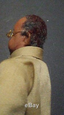 Black Man African American DOLL CHARACTER Dollhouse Miniatures Artist Handmade
