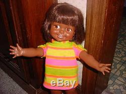 CUTE IN ORIG. OUTFIT 60'S 18 IDEAL AFRICAN AMERICAN GIGGLES DOLL