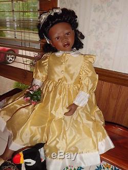 Christine Orange 30 tall Maddison African American porcelain doll withcoa