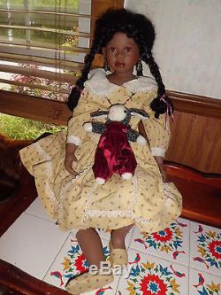 Christine Orange African American Marnie 30 tall porcelain doll withcoa 0698/750