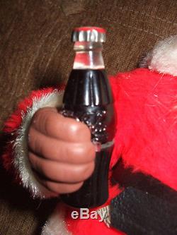 Coca Cola Black African American SANTA Vintage Rushton Stuffed Doll
