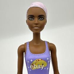 Color Reveal African American Barbie Pink Hair Hazel Eyes Taco Suit 2019 Doll