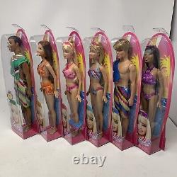 Complete Lot Of 6 Barbie Bath Play Fun Swim Doll Steven Nikki Teresa Ken AA 2010