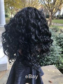 Custom American Girl, African American Gabriela, New kinky black wig, dark skin