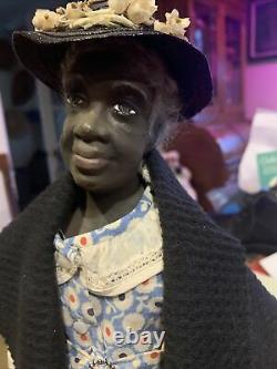 Custom Art Doll 16 Rare Ooak African Americana Folk Art Painting Wow
