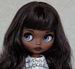 Custom Art OOAK Factory Fake African American Black AA Blythe Doll One of a Kind