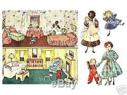 Dollhouse, Dolls, Furniture, Family & African American Nanny Pattern