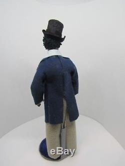 Dollhouse Miniatures, Doll, African-American Man with Top Hat, 1/12 Scale