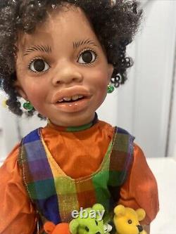 Emet Mold By Donna Rubent 2001 AFRICAN AMERICAN PORCELAIN Doll 14By ML Zapata