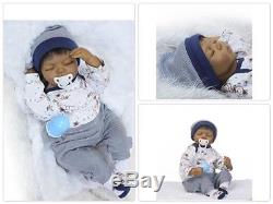 Ethnic Reborn Baby Doll Realistic Soft Silicone Newborn Black African American