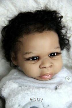 Ethnic reborn baby doll DeShawn By Jorja Pigott