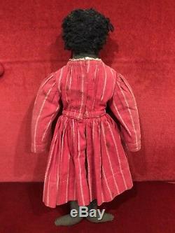 Fab. Antique 19th C. Civil War Era Black Americana Primitive Folk Art Cloth Doll