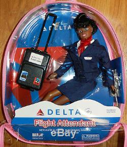 Flight Attendant Doll Delta African American 11 Doll with Backpack RETIRED