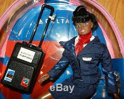 Flight Attendant Doll Delta African American 11 Doll with Backpack RETIRED